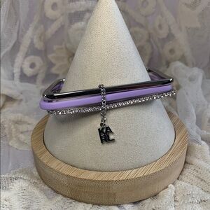 NWT - Karl Lagerfeld Silver and Purple Square Bangle Set